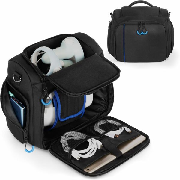 Carrying Case Compatible with Oculus Meta Quest 2/Quest 3/Quest 3S/Quest Pro/VR Elite Strap