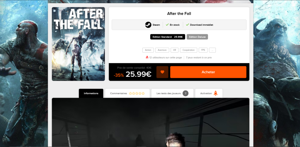 Bon plan after the fall sur instant gaming